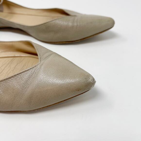 Belle by Sigerson Morrison Size 7.5 Cream Sable Flats Ankle Strap Pointed Toe - Picture 4 of 15